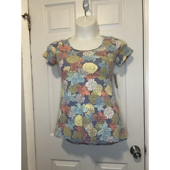 LulaRoe NWT XXS Buttery Soft Lightweight Floral Classic T - Picture 7 of 7